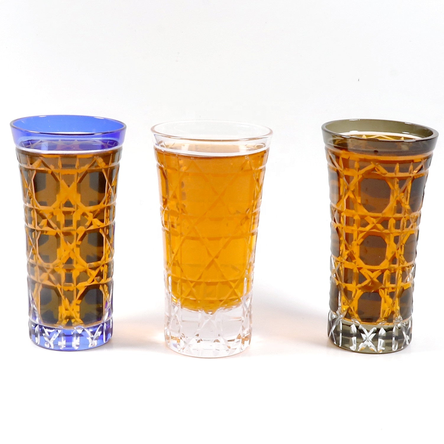 Japanese Style Black Slim Glass Cup Sake Cup 120ml Edo Kiriko Shot Glasses Blue Mini Beer Glass Wine Glass
