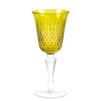 Bohemian Elegant Wine Glass Cup Stemware Little Round Wine Cup Drinking Glass Yellow Blue Green Colors for Families