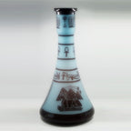 Hand Blown Colored Glass Hookah Bottle with Sandblasted Design Glass Shisha Vase Glass Wine Bottle