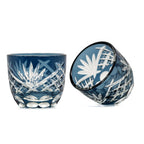 Hand Cut Edo Kiriko Glass Blue Red Japanese Style Sake Glass Drinking Household Decorates Tea Cup