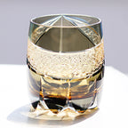 Hand Cut Kiriko Whisky Glass Color Engraved Glass Luxury Whiskey Glass with Gift Box Gray 310ml