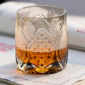 Handcrafts Grey Colored Crystal Cocktail Whiskey Glasses Edo Kiriko's Traditional Japanese Style Design With Gift Box