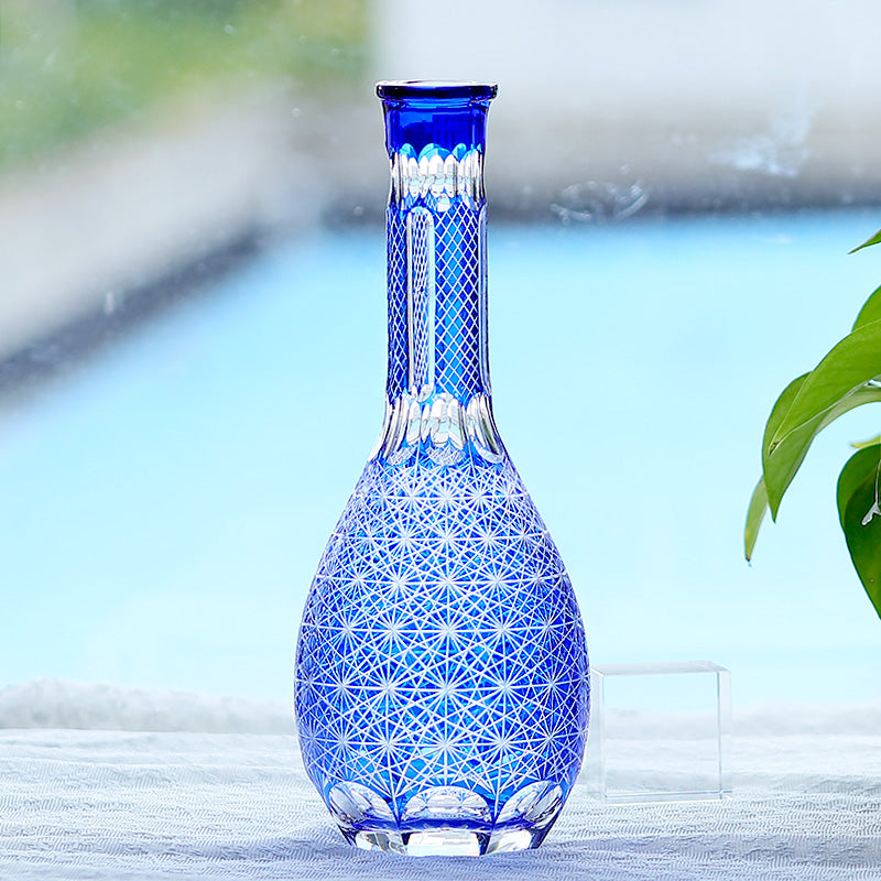 Hand Blown and Hand Cut Wine Glass Bottle Vase Hand Engraved Bohemia Style Wine Glass Decanter Tableware Bar Deco