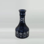 Hand Carved Black Color Glass Hookah Bottle Cutting Colored Glass Shisha Vase Glass Wine Bottle