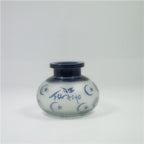 Hand Carved Etched Glass Hookah Bottle Sandblasted Glass Shisha Vase Handmade Glass Wine Decanter