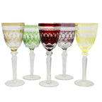 High Quality Edo Kiriko Stemware Wine Glass Handmade Champagne Flutes Hand Carved Glass Goblets Colorful Red Wine Glass Cup