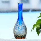 Blown and Hand Cut Wine Glass Bottle Vase Hand Engraved Bohemia Style Wine Glass Decanter