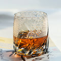 12oz Gray Luxury Hand Cut Kiriko Bohemia Style Glass Whisky Cup Color Engraved Glass Luxury Whiskey Glass with Gift Box
