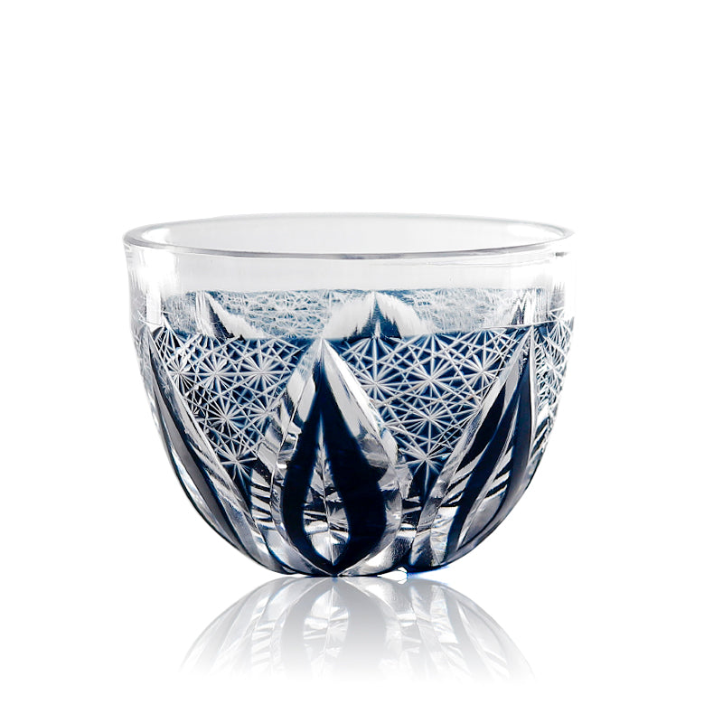 Blue Green Japanese Style Sake Glass Edo Kiriko Glass Drinking Household Decorates Tea Cup for Cold Drinking
