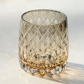 310ml Gray Luxury Hand Cut Kiriko Whisky Glass Color Engraved Glass Luxury Whiskey Glass with Gift Box