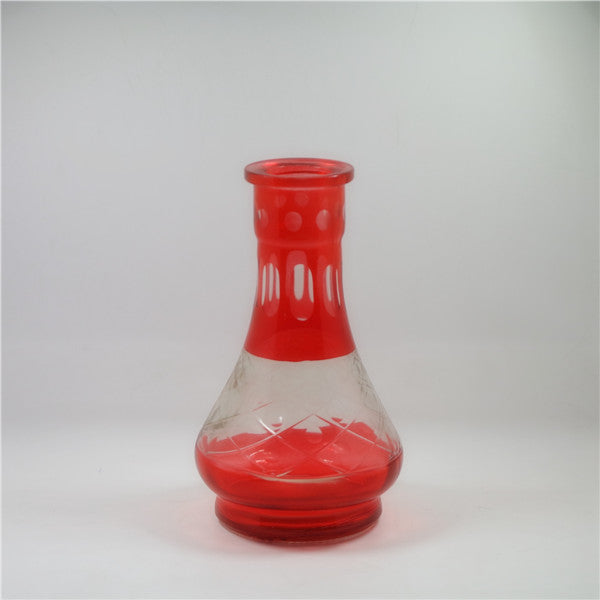 Hand Engraved Glass Hookah Bottle Hand Cutting Colored Glass Shisha Vase Glass Wine Bottle