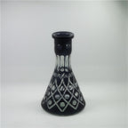 Hand Engraved Glass Hookah Bottle Hand Cutting Colored Glass Shisha Vase Handmade Glass Wine Bottle