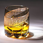 Large Capacity 12oz Gray Luxury Hand Cut Kiriko Whisky Glass Color Engraved Glass Luxury Whiskey Glass with Gift Box