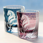 Luxury 250ml Engraving Hand Carved Horse Crystal Classic Design Cocktail Glass for Whisky & Wine with Limited Edition Gift Box