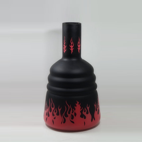 Sandblasted Colorful Glass Hookah Bottle Hand Cutting Colored Glass Shisha Vase Glass Wine Bottle