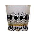 Edo Kiriko Hand Cut to Clear Black 12oz Crystal Whiskey Glass Colored Rock Tumbler Hand Cut Drinkingware Gift Packing 1pc