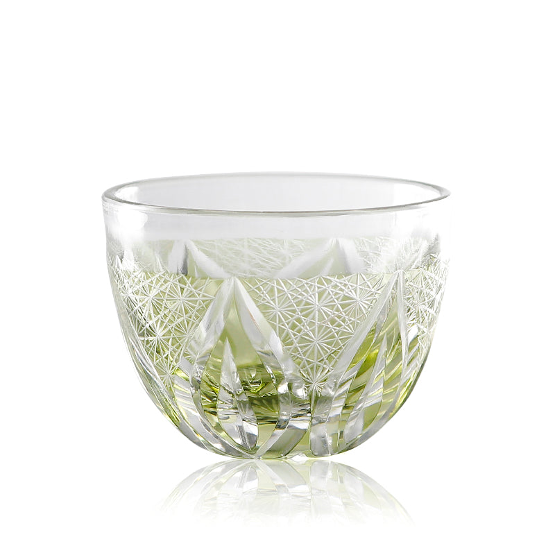 Blue Green Japanese Style Sake Glass Edo Kiriko Glass Drinking Household Decorates Tea Cup for Cold Drinking