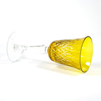 Bohemian Elegant Wine Glass Cup Stemware Little Round Wine Cup Drinking Glass Yellow Blue Green Colors for Families