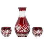 Hand Blown Colored and Japanese Kiriko Hand Cut Sake Glass Set Sake Cup Bottle Mini Glass Wine Decanter