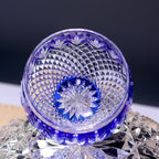 Small Shot Glasses for Sake Colored Glass Hand-Cut Green and Blue Edo Kiriko Crystal Shot Glass 90ml Overlay Lead Crystal Glass