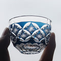 Traditional Japanese Hand Cut Glasses. Shot Glass for Sake Soju Colored Sake Cups Ideal for Wedding, Parties, Housewarming