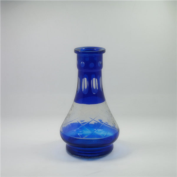 Hand Engraved Glass Hookah Bottle Hand Cutting Colored Glass Shisha Vase Glass Wine Bottle