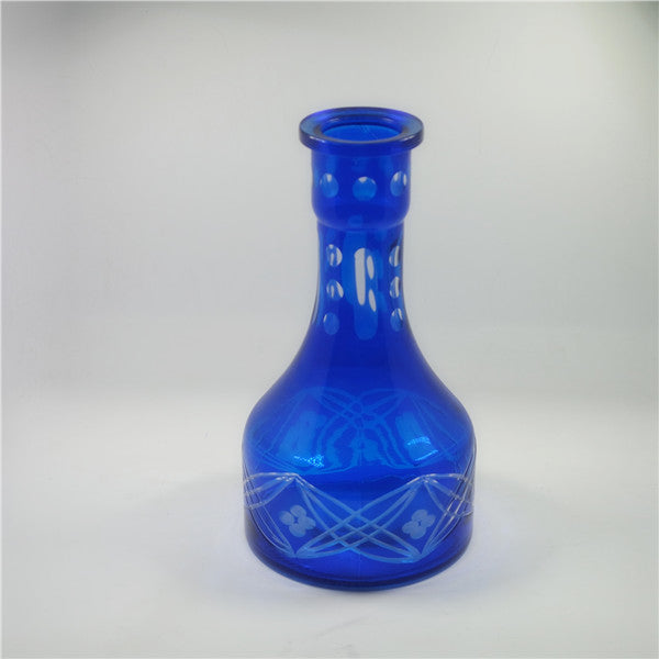 Hand Carved Black Color Glass Hookah Bottle Cutting Colored Glass Shisha Vase Glass Wine Bottle