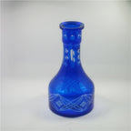 Hand Carved Black Color Glass Hookah Bottle Cutting Colored Glass Shisha Vase Glass Wine Bottle