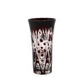 Hand Cut Clear Japanese Style Wine Red Colored Shot Glass Sake Glasses Acceptable for Factory Use with Wooden Box