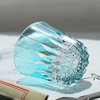 Clear Sky Blue 12oz Edo Kiriko Crystal Whiskey Glass Colored Drinkingware Gift Packing 1pc for Wedding/Party