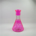 Hand Engraved Glass Hookah Bottle Hand Cutting Colored Glass Shisha Vase Handmade Glass Wine Bottle