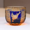 Sake Glass Amber Blue Japanese Style Sake Glass Drinking Household Decorates Tea Cup for Cold Drinking