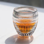 320ml Lead Edo Kiriko Whiskey Glass Fashioned Amber Grey Trendy Drinkware with Gift Box for Fine Spirits