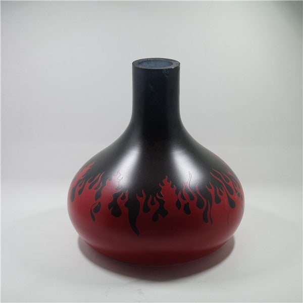 Sandblasted Colorful Glass Hookah Bottle Hand Cutting Colored Glass Shisha Vase Glass Wine Bottle