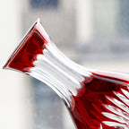 Japanese Style Edo Kiriko Classic Japanese Style Red Color Sake Bottle Set Glass Decanter with Small Glass Cup