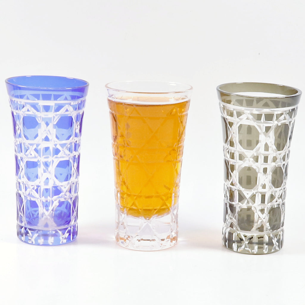 Japanese Style Black Slim Glass Cup Sake Cup 120ml Edo Kiriko Shot Glasses Blue Mini Beer Glass Wine Glass