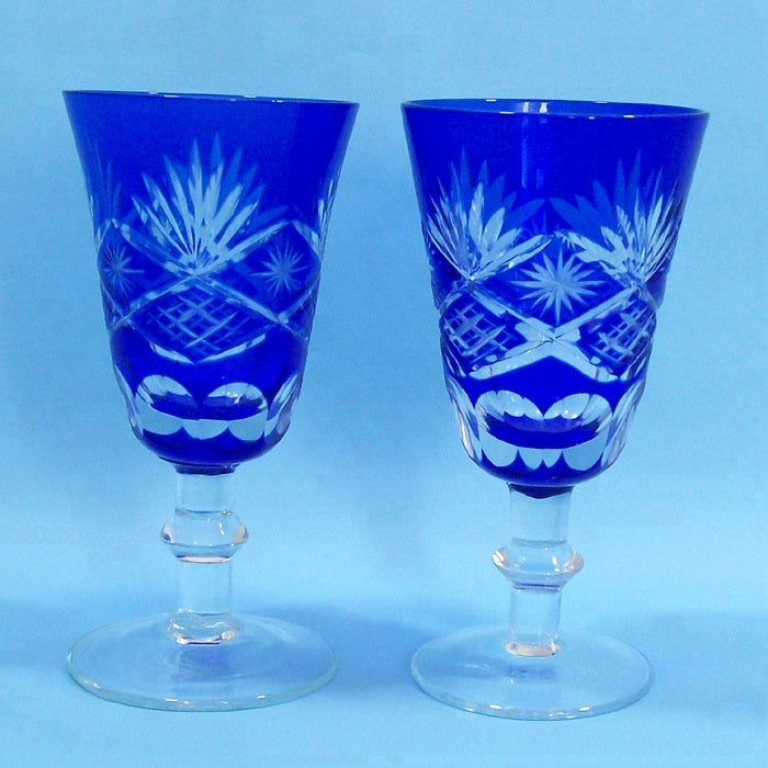 High Quality Stocked Cheap Cobalt Blue Shot Wine Glass