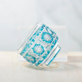 Edo Kiriko Sky Blue Colored Hand-Cut Shot Glass Small Sake Cup for Liquor Japandi Design Style with Gift Box