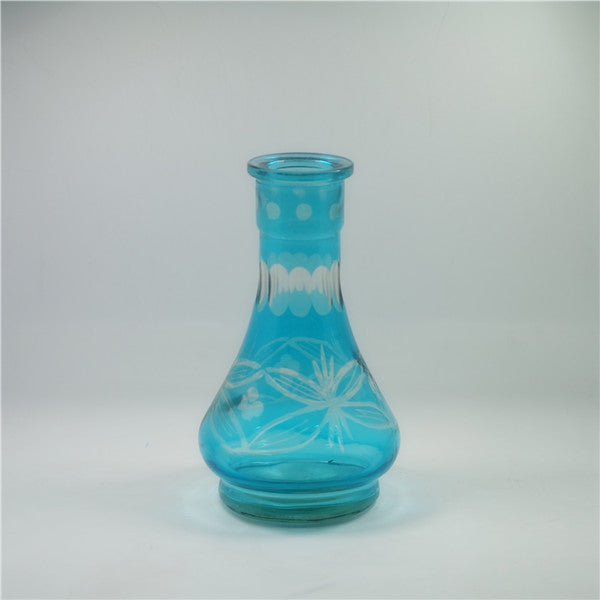 Hand Engraved Glass Hookah Bottle Hand Cutting Colored Glass Shisha Vase Glass Wine Bottle