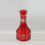 Hand Carved Black Color Glass Hookah Bottle Cutting Colored Glass Shisha Vase Glass Wine Bottle