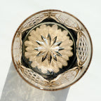 Handcrafts Grey Colored Crystal Cocktail Whiskey Glasses Edo Kiriko's Traditional Japanese Style Design With Gift Box