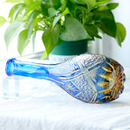 Blown and Hand Cut Wine Glass Bottle Vase Hand Engraved Bohemia Style Wine Glass Decanter
