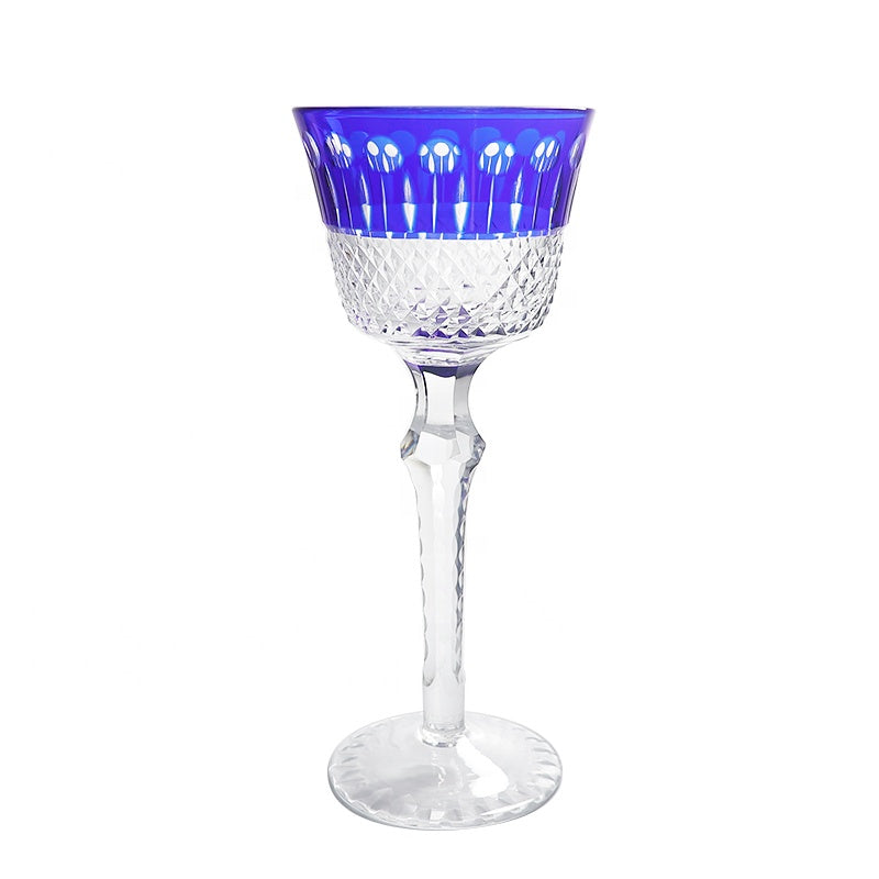 Czech Style Crystal Wine Glasses Stemware Goblet Multicolor Glass Cup Handmade Hand Carved Edo Kiriko Wedding Gift With Box