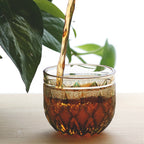 Amber Green Colored Hand-Cut Shot Glass Small Gass for Liquor Japandi Design Style with Gift Box