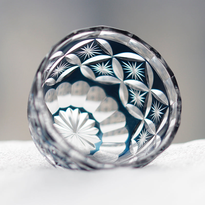 Traditional Japanese Hand Cut Glasses. Shot Glass for Sake Soju Colored Sake Cups Ideal for Wedding, Parties, Housewarming