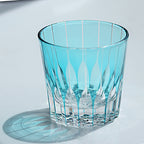 Clear Sky Blue 12oz Edo Kiriko Crystal Whiskey Glass Colored Drinkingware Gift Packing 1pc for Wedding/Party