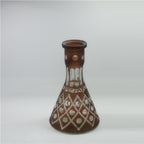 Hand Engraved Glass Hookah Bottle Hand Cutting Colored Glass Shisha Vase Handmade Glass Wine Bottle