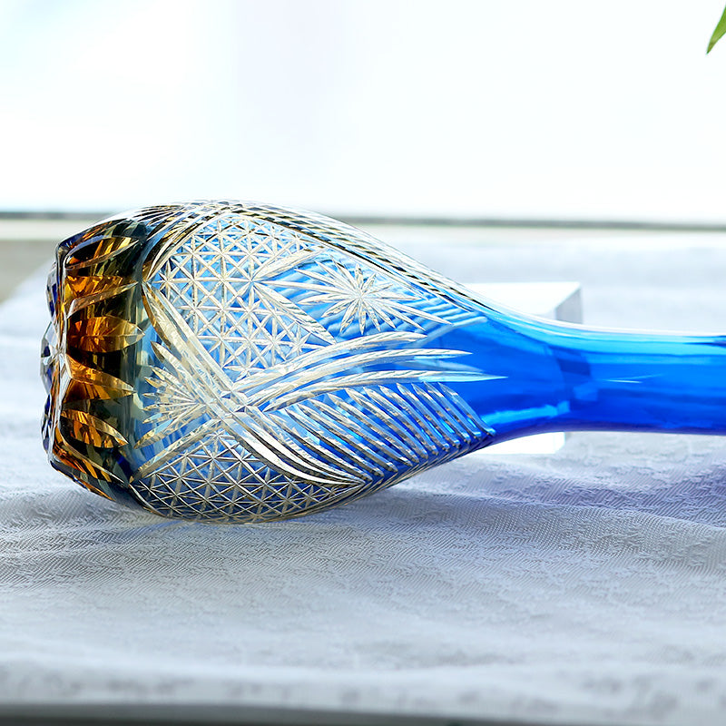 Blown and Hand Cut Wine Glass Bottle Vase Hand Engraved Bohemia Style Wine Glass Decanter