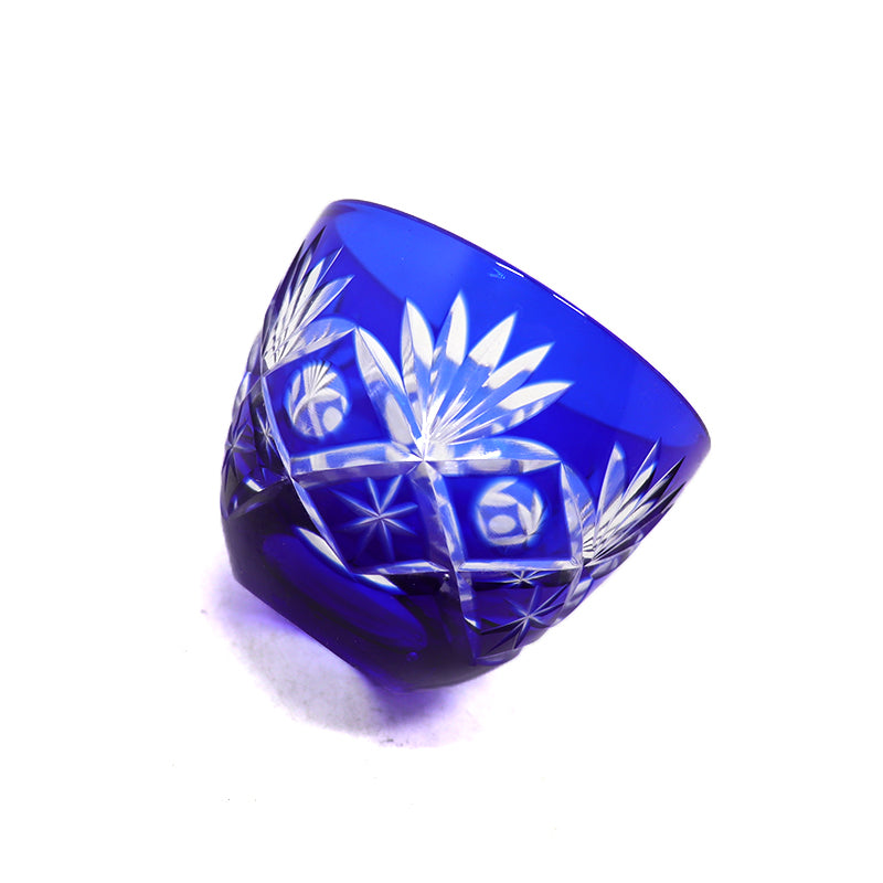50 ml Japanese Style Hand Cutting Bamboo Fence Sake Glasses Tequila Shot Glasses Blue Ruby Red