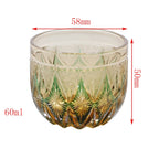 Amber Green Colored Hand-Cut Shot Glass Small Gass for Liquor Japandi Design Style with Gift Box